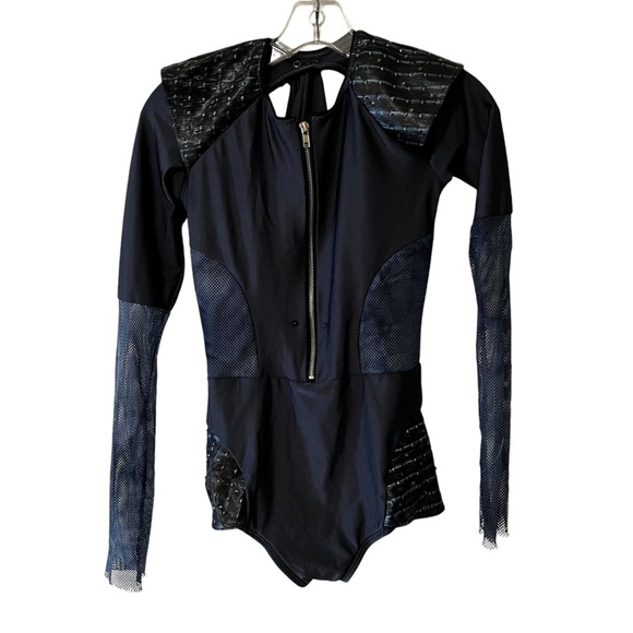 10th House Purple contemporary dance Unitard costume small adult with Hood - Picture 2 of 15